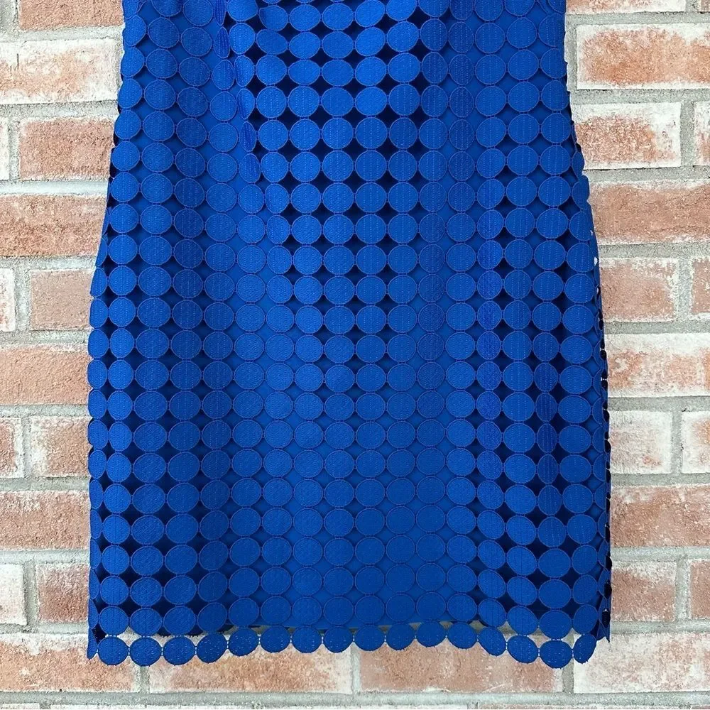 Lauren Ralph Lauren Polka Dot Cocktail Sheath Dress Women’s 10 Petite 10P Blue - Picture 4 of 10